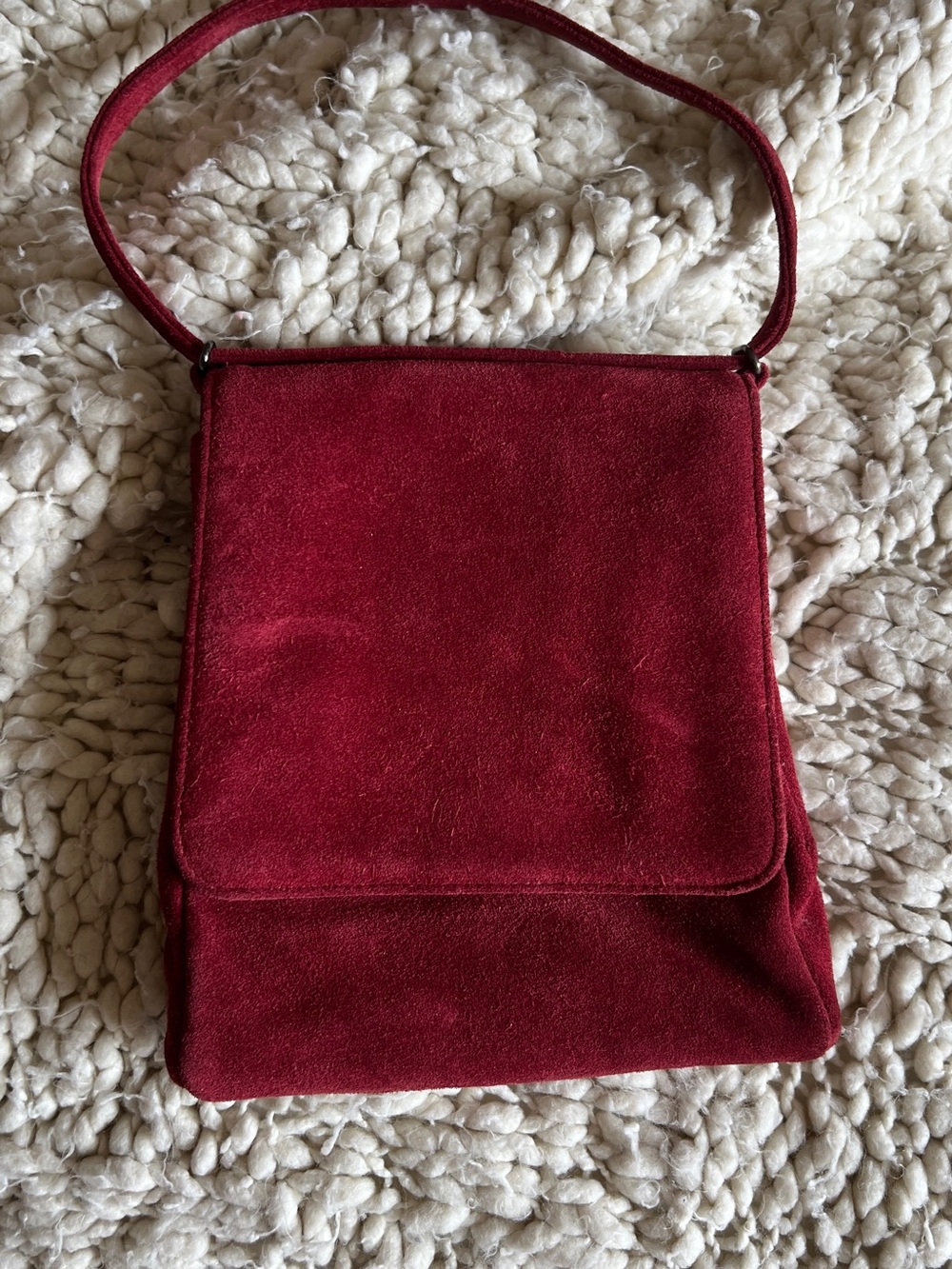 Banana Republic Red Suede Shoulder Bag
